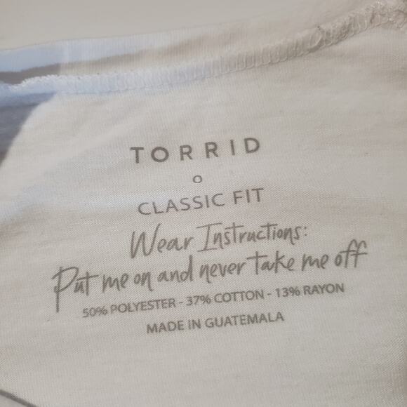 Torrid Social Distance Cactus Classic Fit 3/4 Sleeve White Top Womens Size L Tee - Picture 7 of 10